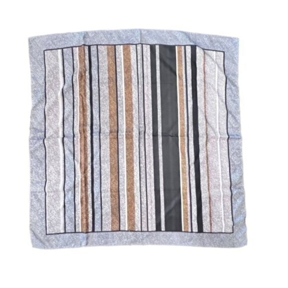 Glentex‎ Striped Scarf Large Square Style 26.5" x 26.5" Vintage Neutral Colors